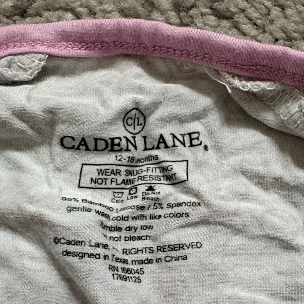 Caden Lane Pink Floral Kids Pajamas — image 3 of 4